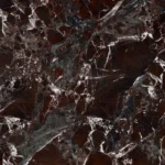 Florim Baroque Red porselen plaka — bordo ve koyu kahverengi yüzey deseni